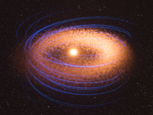 原始惑星系円盤の磁場構造の観測に初めて成功―塵粒子の偏光をアルマ望遠鏡で観測
