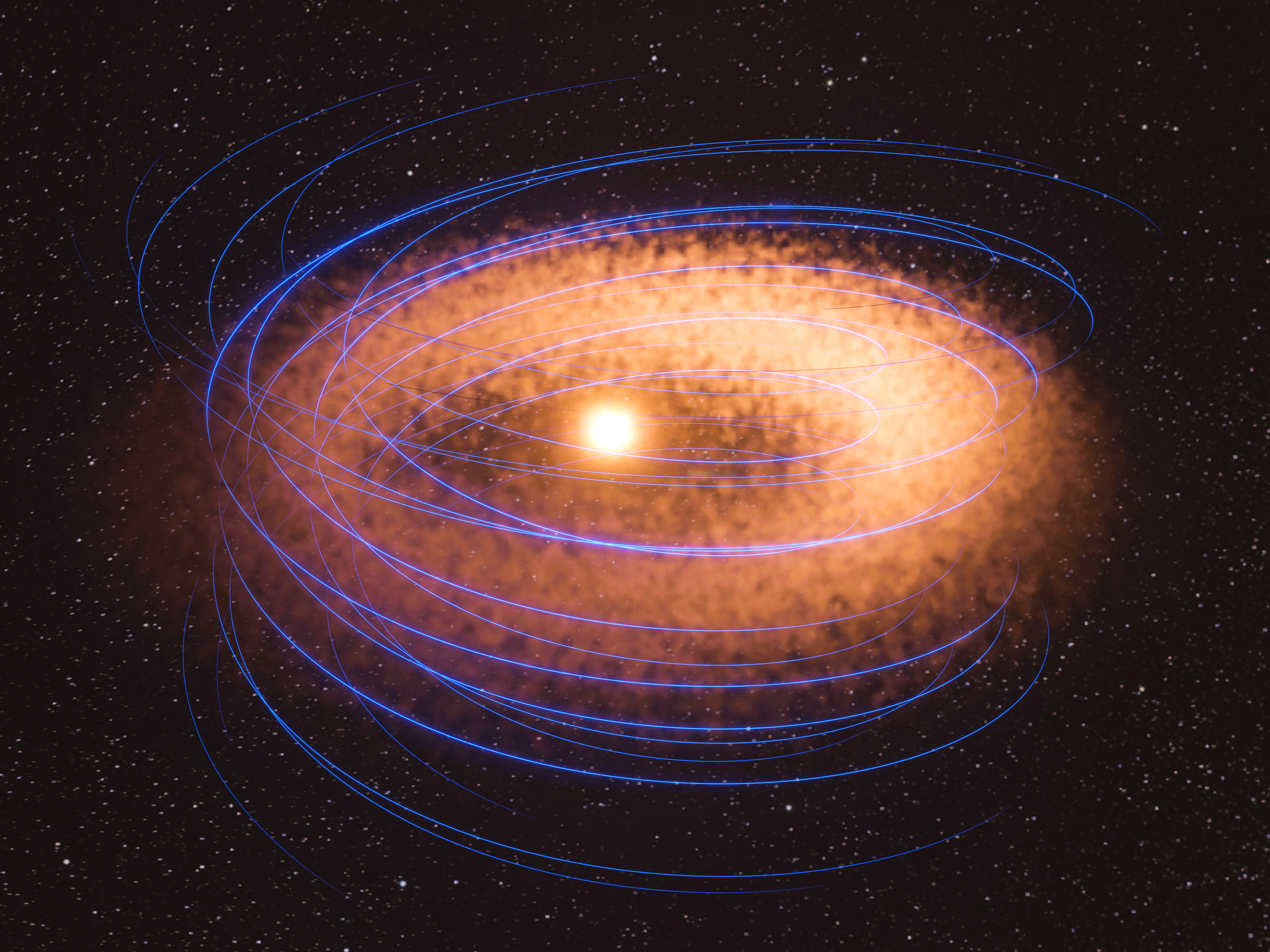 原始惑星系円盤の磁場構造の観測に初めて成功―塵粒子の偏光をアルマ望遠鏡で観測